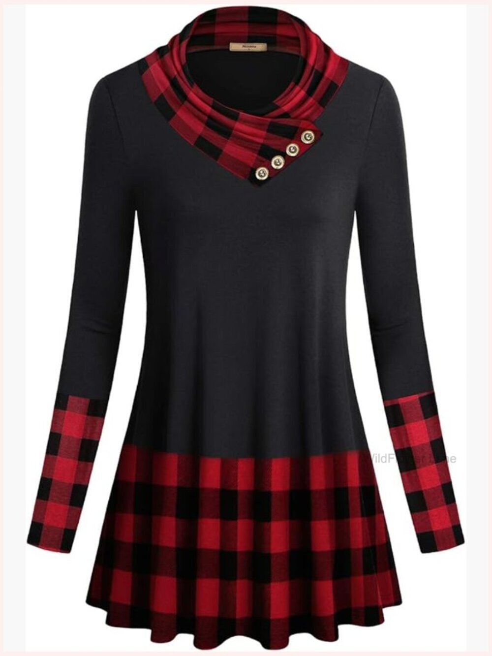 Long Sleeve Cowl Neck Tunic Top